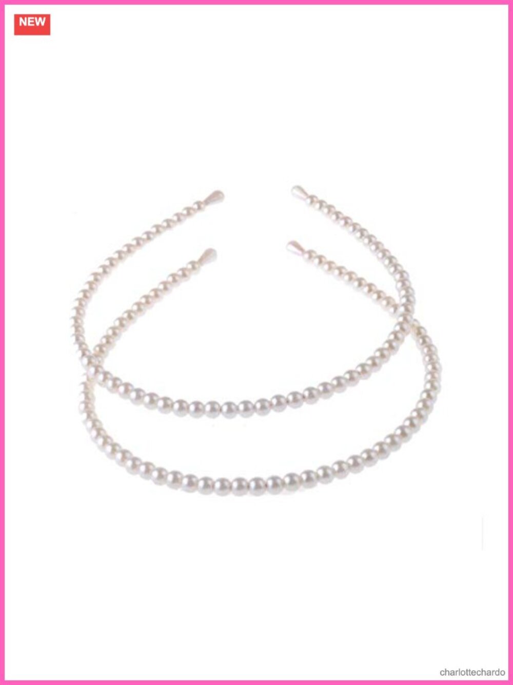 2 Pack Pearl Headband Women Wedding Bridal Hair Hoop White